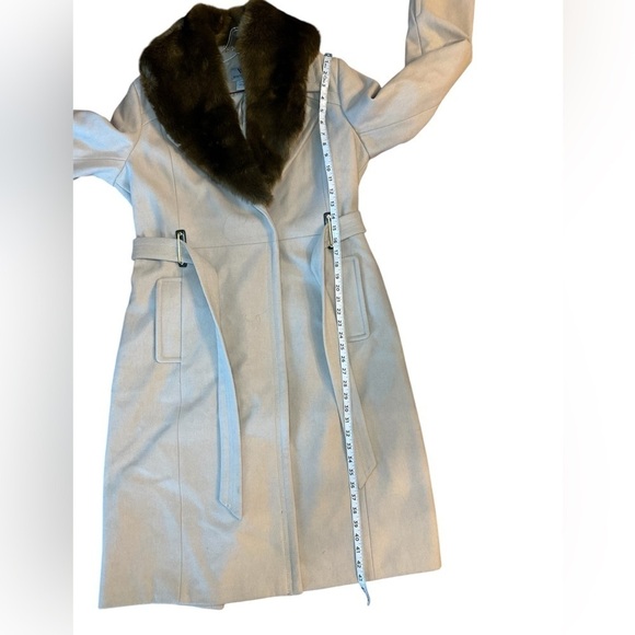 NWOT WORTHINGTON LINED WOOL BLEND FAUX FUR REMOVABLE COLLAR COAT WITH BELT - Picture 8 of 14